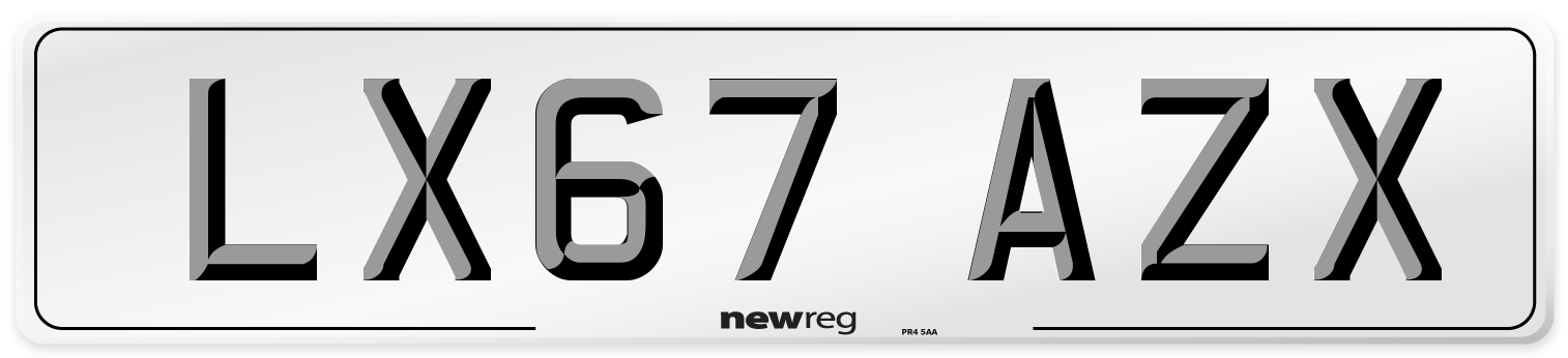 LX67 AZX Number Plate from New Reg